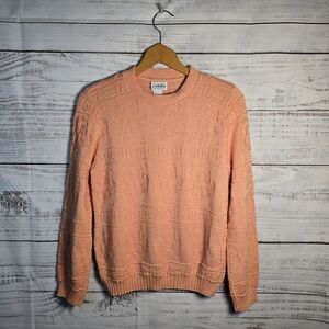 Vintage Cuddle Knit Orange Sweater Size Medium Cozy Retro